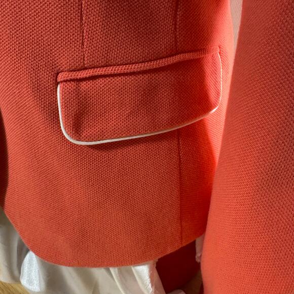 GAP Academy Lined Blazer, Coral with white Trim Accents Preppy Classic Blazer - Picture 5 of 9